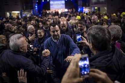 Matteo Salvini, durante una reciente campaña electoral por su partido, la nacionalpopulista Liga Norte.