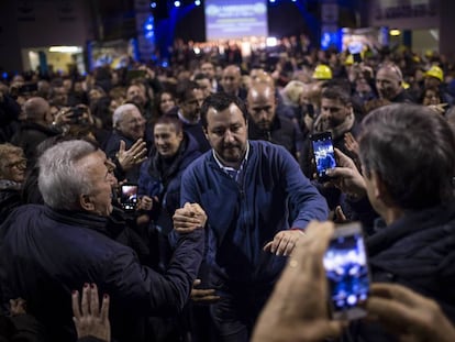 Matteo Salvini, durante una reciente campaña electoral por su partido, la nacionalpopulista Liga Norte.