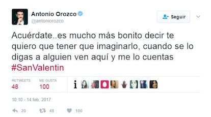 El cantante Antonio Orozco ha dejado en un mensaje para todos sus seguidores en Twitter.