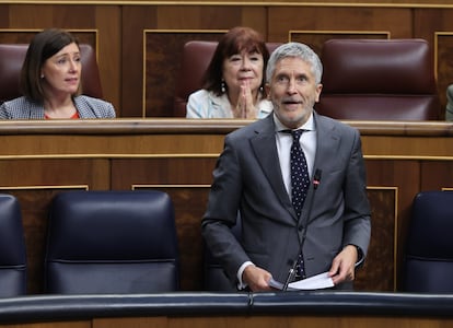 El ministro del Interior, Fernando Grande Marlaska, en el Congreso de los Diputados.