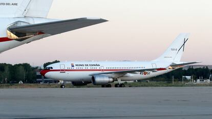 Los dos aviones de traslado de autoridades A310 del Ejército del Aire en la base de Torrejón de Ardoz.