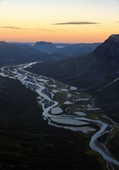 Delta del río Rapadalen, en Suecia.