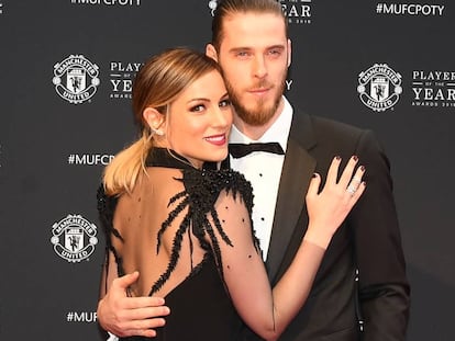 Edurne y David de Gea, en una cena de gala del Manchester United celebrada el 1 de mayo de 2018 en la ciudad inglesa.