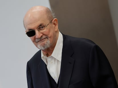 Salman Rushdie, este viernes en la Feria del Libro de Fráncfort.