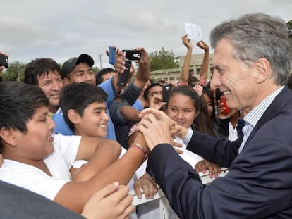 El presidente de Argentina, Mauricio Macri, en la provincia de Salta (norte), adonde viajó durante la declaración judicial de Cristina Fernández