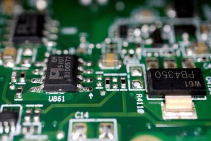Un circuito electrónico en una imagen de archivo.