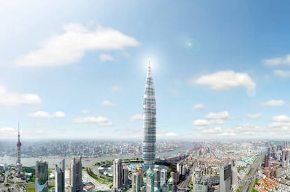 Proyecto de Torre Biónica en Shanghái, de los arquitectos Eloy Celaya Escribano, Javier Gómez Pioz y María Rosa Cervera Sardá.