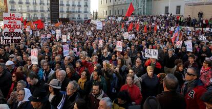 La concentración en Madrid, se ha desarrollado en la Plaza del Museo Reina Sofía.