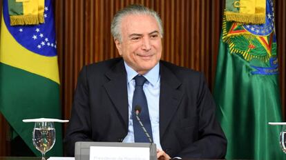 Michel Temer durante una reuni&oacute;n en Brasilia el pasado 28 de agosto