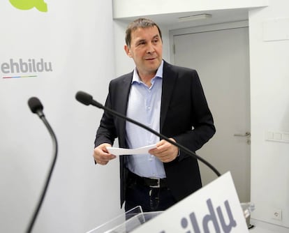 Arnaldo Otegi, coordinador general de EH Bildu, en una comparecencia reciente.