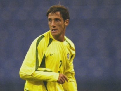 Belletti, durante un partido con Brasil en 2002.