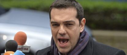 El primer ministro griego, Alexis Tsipras, a su llegada a Bruselas. 