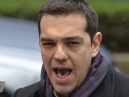 El primer ministro griego, Alexis Tsipras, a su llegada a Bruselas. 