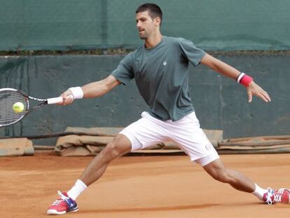 Djokovic, durante los entrenamientos de Montecarlo.