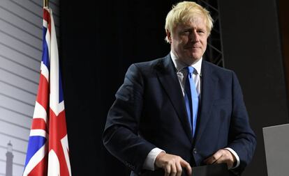 Boris Johnson durante o G7 em Biarritz.