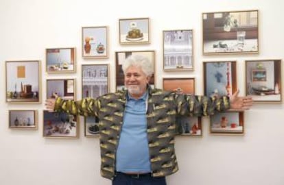 almodóvar en la presentación de su exposición en The Fresh Gallery, en 2017. |