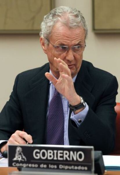 El ministro de Defensa, Pedro Morenés, ayer en el Parlamento.