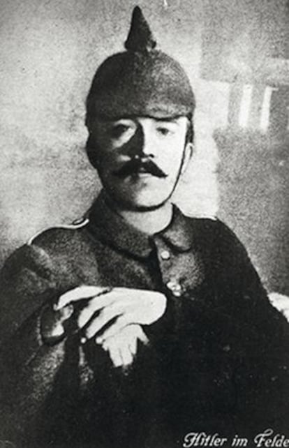 El entonces soldado alemán de primera resultó herido en una pierna el 7 de octubre de 1916.