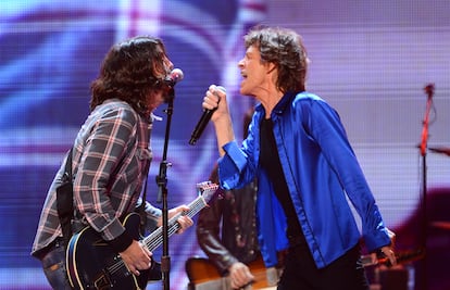 Dave Grohl y Mick Jagger, en un concierto de los Rolling Stones en 2013.