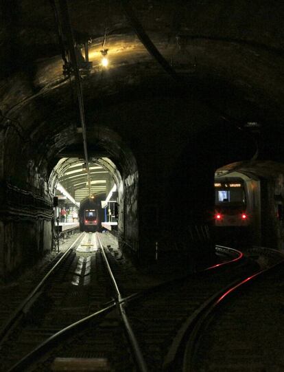 Túneles del Metro en el solar de Cuatro Caminos.