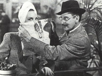 Carmen Miranda y Groucho Marx, en una imagen de <i>Copacabana</i> (1947), de Alfred E. Green.