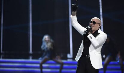 Pitbull, durante un concierto en Las Vegas.