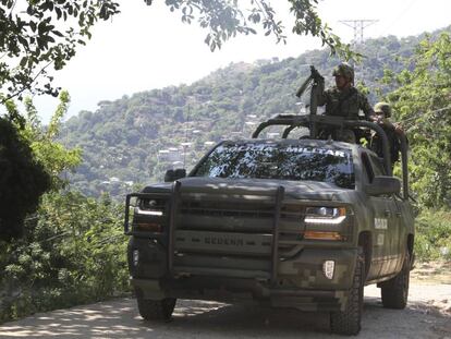 Militares en tareas de seguridad en Guerrero.