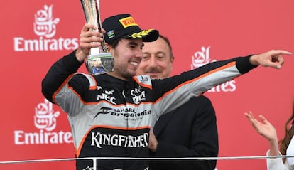 El Checo durante el Gran Premio de Bakú