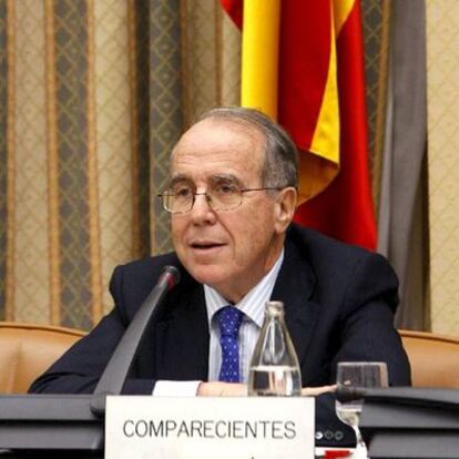 Luis Berenguer, presidente de la CNC, en la comparecencia de ayer en el Congreso de los Diputados.