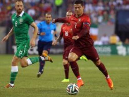 Cristiano Ronaldo durante un partido con la selecci&oacute;n portuguesa