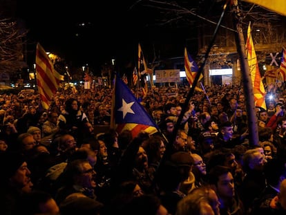 Manifestaciones en Cataluña por el encarcelamiento de los dirigentes independentistas, en imágenes