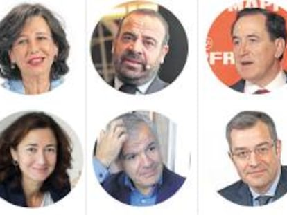 José María Álvarez-Pallete, Ana Botín, Gabriel Escarrer, Antonio Huertas, Rosa García, Carina Szpilka, Celestino García y Augusto Martín.