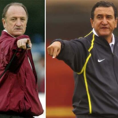 Luiz Felipe Scolari, actual seleccionador de Portugal, y Carlos Alberto Parreira, de Brasil.