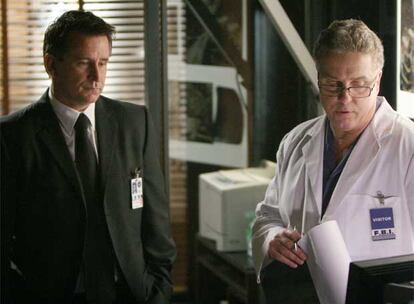 Anthony La Paglia (Jack Malone) y William Petersen (Gil Grissom), en el especial de <i>Sin rastro.</i>