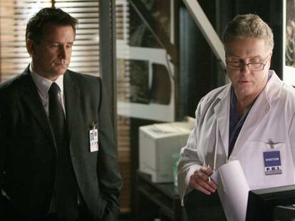 Anthony La Paglia (Jack Malone) y William Petersen (Gil Grissom), en el especial de <i>Sin rastro.</i>