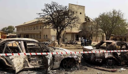 La iglesia de Santa Teresa, en las afueras de Abuja, tras el atentado del pasado 25 de diciembre.