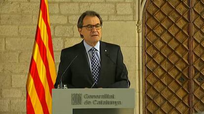 Artur Mas, tras declarar por el 9-N, el 14 de octubre de 2015.