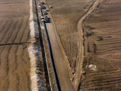 Un gasoducto propiedad de Gas Natural Fenosa en construcción.