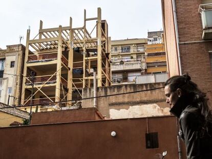 Estat actual de la construcció ecològica de Gràcia.