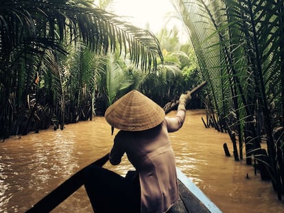 Uno de los canales del delta del Mekong, cerca de My Tho (Vietnam). La envió Raquel García, después de haber navegado en esas lejanas aguas.