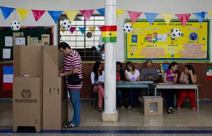 Un colegio electoral en Cali, Colombia.