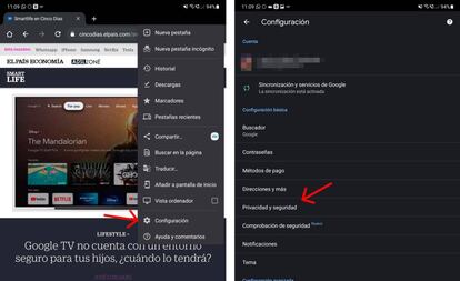 Activa la 'navegación segura' de Chrome.