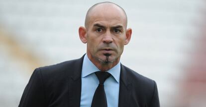 Paco Jémez, en Vallecas, antes del partido contra el Atlético.