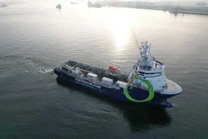 Imagen del barco 'Fortescue Green Power', que ha probado un motor impulsado con la combinación de diésel y amoniaco.