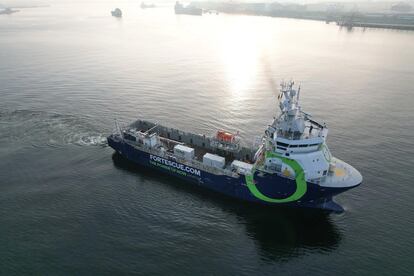 Imagen del barco 'Fortescue Green Power', que ha probado un motor impulsado con la combinación de diésel y amoniaco.