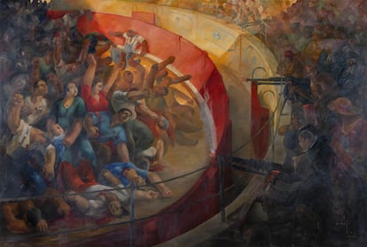 'Fusilamientos en la plaza de toros de Badajoz', de Martí Blas, en el Museo Nacional de Arte de Catalunya. 