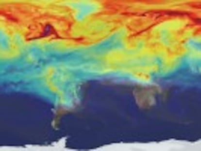 Un vídeo de la NASA muestra la presencia de dióxido de carbono sobre la atmósfera. En unos minutos recorre un año de evolución de CO2 que parece arder en el norte