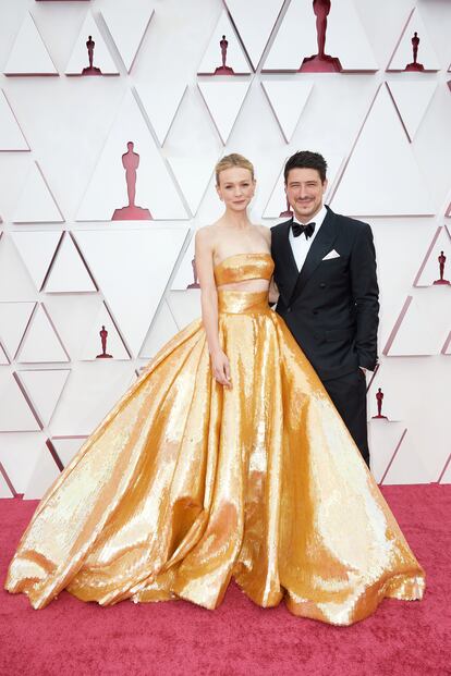 Carey Mulligan y Marcus Mumford, en los Oscar de 2021.