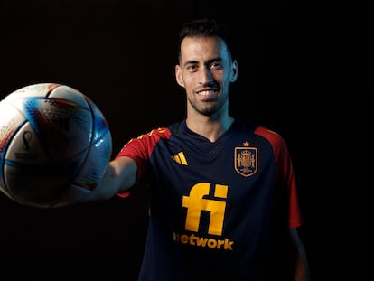 Sergio Busquets, el sábado, en la Universidad de Qatar, donde está concentrada la selección española, en Doha.