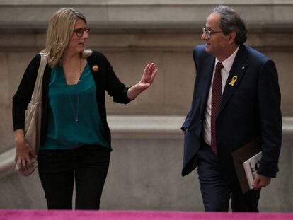 Quim Torra y Elsa Artadi en el Parlament.